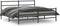vidaXL - Bedframe - met - hoofd- - en - voeteneinde metaal - zwart - 183x213 - cm