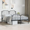 vidaXL - Bedframe - met - hoofd- - en - voeteneinde metaal - zwart - 135x190 - cm