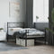 vidaXL - Bedframe - met - hoofd- - en - voeteneinde - metaal - zwart - 75x190 - cm