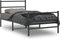 vidaXL - Bedframe - met - hoofd- - en - voeteneinde metaal - zwart - 100x190 - cm