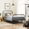 vidaXL - Bedframe - met - hoofd- - en - voeteneinde - metaal - zwart - 100x190 - cm