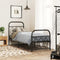 vidaXL - Bedframe - met - hoofd- - en - voeteneinde - metaal - zwart - 75x190 - cm