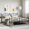 vidaXL - Bedframe - met - hoofd- - en - voeteneinde - metaal - zwart - 193x203 - cm