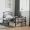 vidaXL - Bedframe - met - hoofd- - en - voeteneinde metaal - zwart - 75x190 - cm