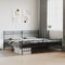 vidaXL - Bedframe - met - hoofd- - en - voeteneinde - metaal - zwart - 193x203 - cm
