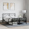 vidaXL - Bedframe - met - hoofd- - en - voeteneinde - metaal - zwart - 140x190 - cm