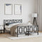 vidaXL - Bedframe - met - hoofd- - en - voeteneinde - metaal - zwart - 140x190 - cm