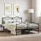 vidaXL - Bedframe - met - hoofd- - en - voeteneinde metaal - zwart - 140x190 - cm