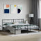 vidaXL - Bedframe - met - hoofd- - en - voeteneinde - metaal - zwart - 193x203 - cm