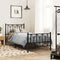 vidaXL - Bedframe - met - hoofd- - en - voeteneinde - metaal - zwart - 75x190 - cm