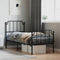 vidaXL - Bedframe - met - hoofd- - en - voeteneinde metaal - zwart - 75x190 - cm