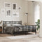 vidaXL - Bedframe - met - hoofd- - en - voeteneinde - metaal - zwart - 150x200 - cm