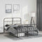 vidaXL - Bedframe - met - hoofd- - en - voeteneinde - metaal - zwart - 135x190 - cm