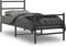 vidaXL - Bedframe - met - hoofd- - en - voeteneinde metaal - zwart - 75x190 - cm