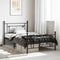 vidaXL - Bedframe - met - hoofd- - en - voeteneinde - metaal - zwart - 107x203 - cm