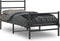 vidaXL - Bedframe - met - hoofd- - en - voeteneinde metaal - zwart - 90x200 - cm