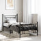 vidaXL - Bedframe - met - hoofd- - en - voeteneinde - metaal - zwart - 90x190 - cm