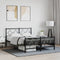 vidaXL - Bedframe - met - hoofd- - en - voeteneinde - metaal - zwart - 135x190 - cm