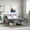 vidaXL - Bedframe - met - hoofd- - en - voeteneinde - metaal - zwart - 140x190 - cm