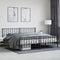 vidaXL - Bedframe - met - hoofd- - en - voeteneinde - metaal - zwart - 200x200 - cm