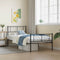 vidaXL - Bedframe - met - hoofd- - en - voeteneinde - metaal - zwart - 80x200 - cm