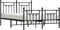 vidaXL - Bedframe - met - hoofd- - en - voeteneinde - metaal - zwart - 140x190 - cm