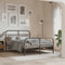 vidaXL - Bedframe - met - hoofd- - en - voeteneinde - metaal - zwart - 137x190 - cm