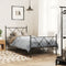 vidaXL - Bedframe - met - hoofd- - en - voeteneinde - metaal - zwart - 90x200 - cm