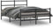 vidaXL - Bedframe - met - hoofd- - en - voeteneinde metaal - zwart - 135x190 - cm