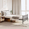 vidaXL - Bedframe - met - hoofd- - en - voeteneinde - metaal - zwart - 107x203 - cm