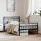 vidaXL - Bedframe - met - hoofd- - en - voeteneinde - metaal - zwart - 100x200 - cm