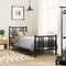 vidaXL - Bedframe - met - hoofd- - en - voeteneinde - metaal - zwart - 75x190 - cm