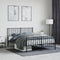 vidaXL - Bedframe - met - hoofd- - en - voeteneinde - metaal - zwart - 140x190 - cm
