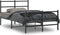 vidaXL - Bedframe - met - hoofd- - en - voeteneinde metaal - zwart - 120x200 - cm