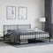 vidaXL - Bedframe - met - hoofd- - en - voeteneinde - metaal - zwart - 183x213 - cm