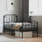 vidaXL - Bedframe - met - hoofd- - en - voeteneinde metaal - zwart - 80x200 - cm