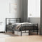 vidaXL - Bedframe - met - hoofd- - en - voeteneinde - metaal - zwart - 100x190 - cm
