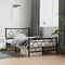 vidaXL - Bedframe - met - hoofd- - en - voeteneinde - metaal - zwart - 107x203 - cm