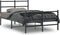 vidaXL - Bedframe - met - hoofd- - en - voeteneinde metaal - zwart - 120x190 - cm