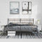 vidaXL - Bedframe - met - hoofd- - en - voeteneinde - metaal - zwart - 183x213 - cm