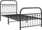 vidaXL - Bedframe - met - hoofd- - en - voeteneinde - metaal - zwart - 90x200 - cm