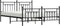 vidaXL - Bedframe - met - hoofd- - en - voeteneinde - metaal - zwart - 183x213 - cm
