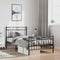 vidaXL - Bedframe - met - hoofd- - en - voeteneinde - metaal - zwart - 100x200 - cm