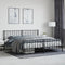 vidaXL - Bedframe - met - hoofd- - en - voeteneinde - metaal - zwart - 193x203 - cm