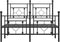 vidaXL - Bedframe - met - hoofd- - en - voeteneinde - metaal - zwart - 120x200 - cm