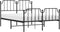 vidaXL - Bedframe - met - hoofd- - en - voeteneinde metaal - zwart - 135x190 - cm