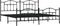 vidaXL - Bedframe - met - hoofd- - en - voeteneinde - metaal - zwart - 200x200 - cm