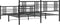 vidaXL - Bedframe - met - hoofd- - en - voeteneinde - metaal - zwart - 183x213 - cm