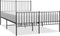 vidaXL - Bedframe - met - hoofd- - en - voeteneinde - metaal - zwart - 135x190 - cm