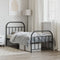 vidaXL - Bedframe - met - hoofd- - en - voeteneinde - metaal - zwart - 80x200 - cm
